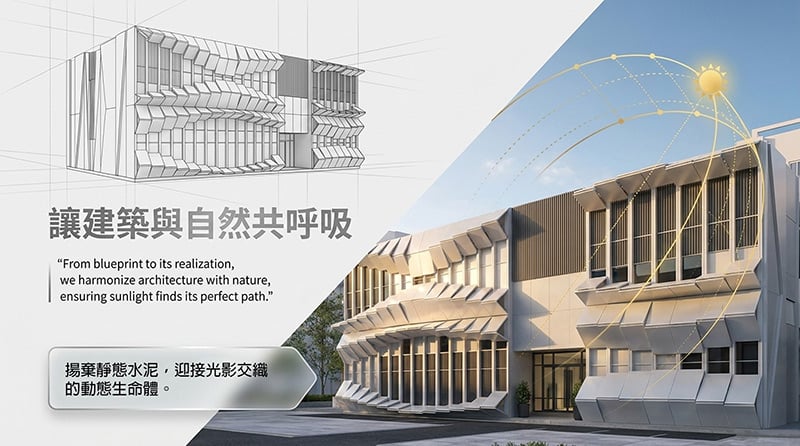 動態智能外牆Kinetic Facade結合智能系統，自動對應季節太陽位置，亦可搭配太陽能板節省電費，同時也能自我檢測回報故障。