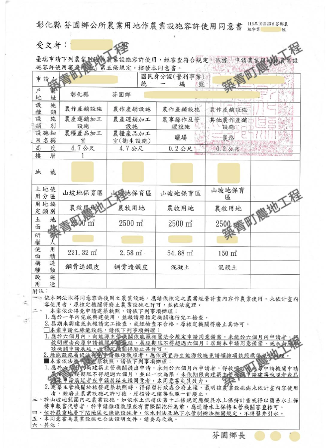 芬園案-農糧加工室